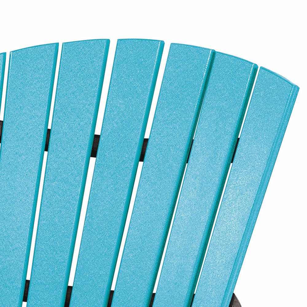 Aruba Blue and Black Heavy-Duty Rocker with High-Density Poly Resin