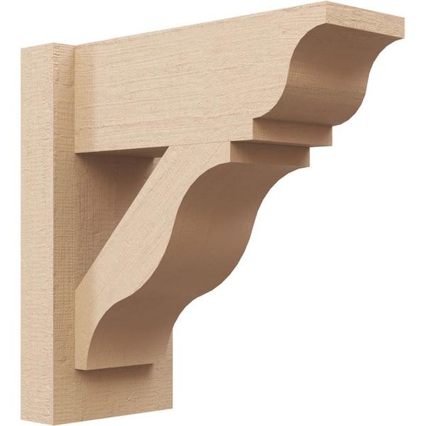 Ekena Millwork 6 in. x 14 in. x 14 in. Funston Traditional Rough Cedar Woodgrain Timberthane Polyurethane Outlooker, Primed Tan