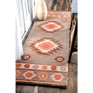 Shyla Abstract Sage 3 ft. x 12 ft. Runner Rug