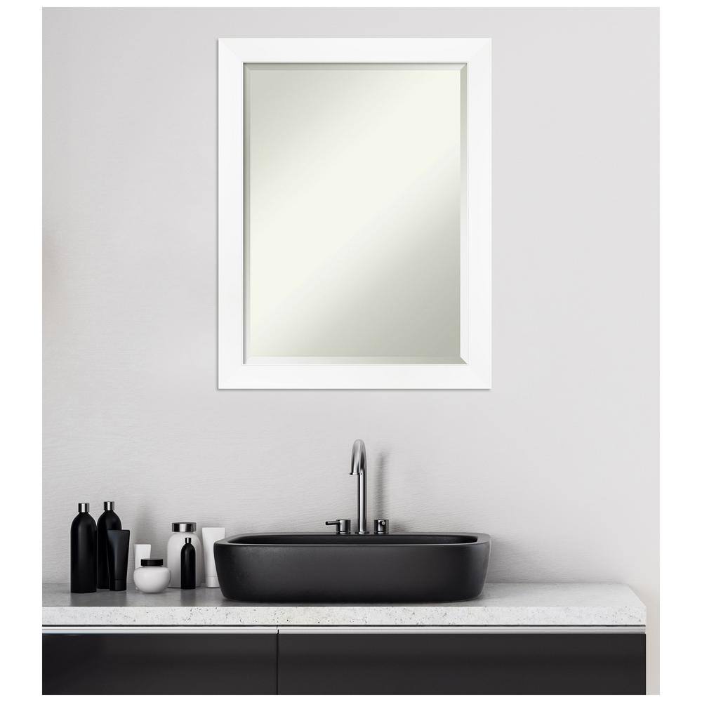 21x27 White Polystyrene Rectangular Bathroom Vanity Mirror