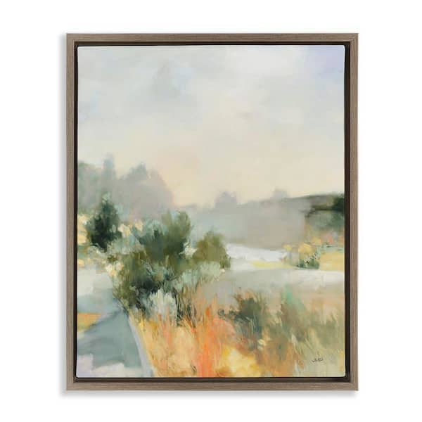 Stupell Industries Along The Path Landscape by Julia Purinton Brown Floater Frame Nature Graphic Art Print 21 in. x 17 in.