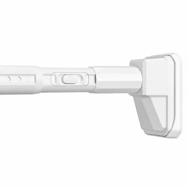 No-Drill Tension Shower Curtain Rod Extra Long Adjustable 41 to 185 in. 1-Click Telescopic in White
