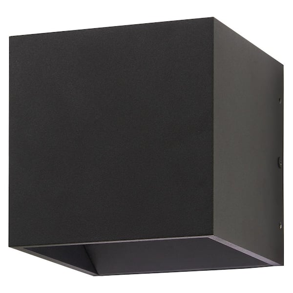 Greeleyville 5.125 in. 1-Light Sand Black Hardwired Integrated LED Outdoor Wall Light Lantern Sconce