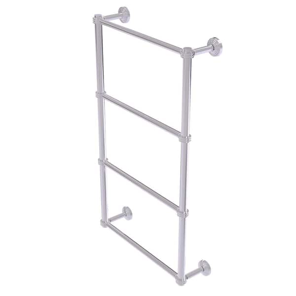 Allied Brass Waverly Place Collection 24 in. Wall Mounted 4 Tier Ladder Towel Bar with Dotted Detail in Polished Chrome