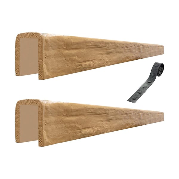 American Pro Decor Artisan 6 in. x 6 in. x 15.67 ft. Unfinished River Wood Faux Wood Beam (2-Piece x 94 in. Kit)
