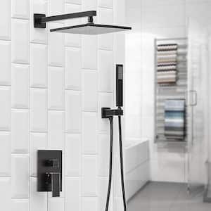 Single-Handle 2-Spray Patterns 2.5 GPM 10 in. Wall Mounted Dual Shower Heads with High Pressure in Oil Rubbed Bronze