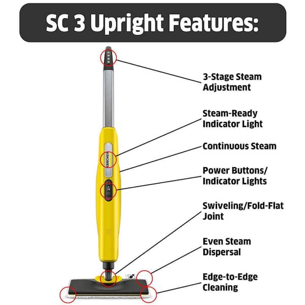Karcher SC 3 Upright EasyFix Steam Cleaner Steam Mop for Hard Floors