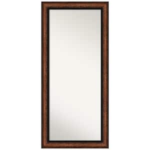Non-Beveled Hued Bronze 30.5 in. W x 66.5 in. H Decorative Floor Leaner Mirror