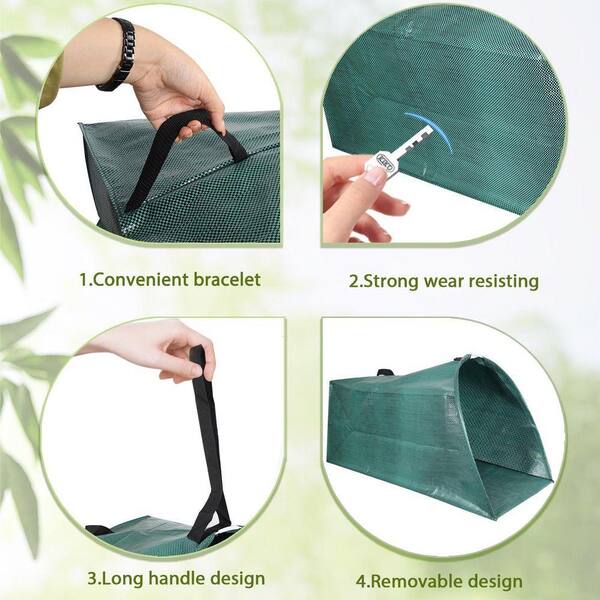Leaf Collector Leaf Scoop, Foldable Yard Waste Bag Leaf Collecting