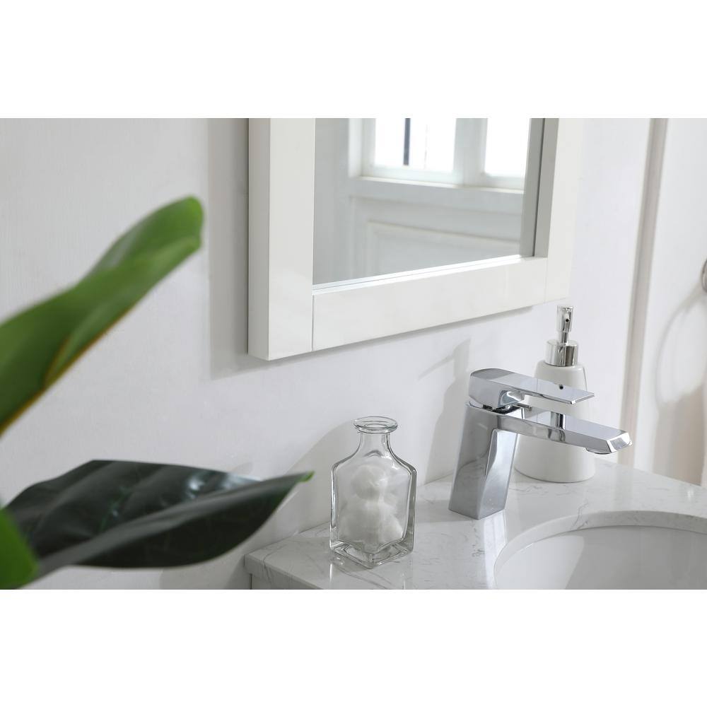 White Rectangular MDF Bathroom Vanity Mirror