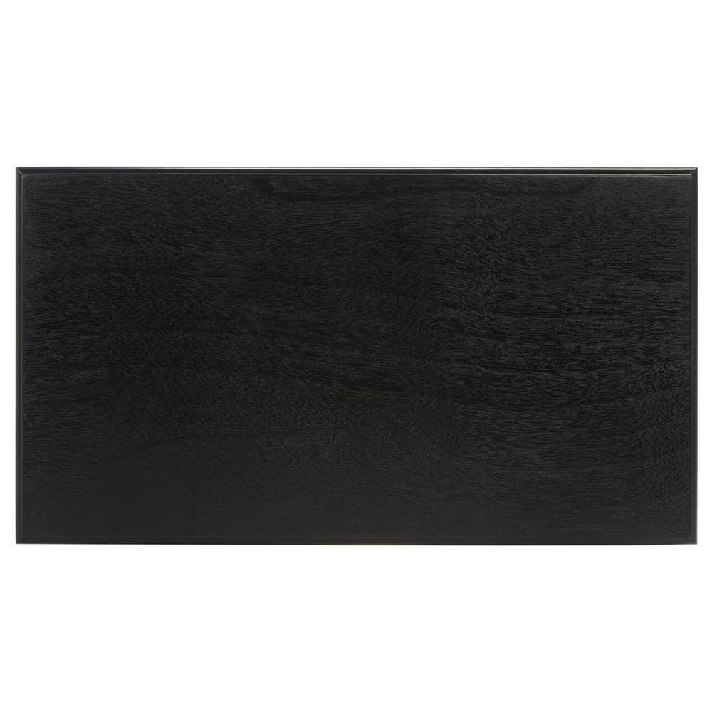 Athena Black Wood 3-Drawer Console Table with Storage