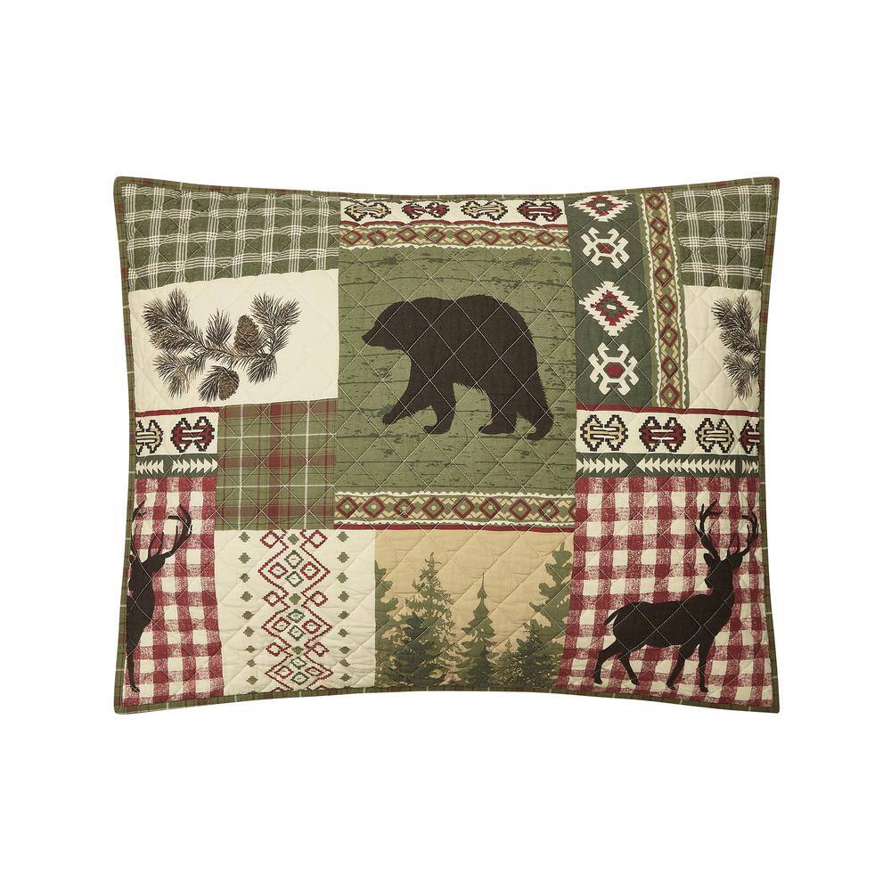 Rustic Twin Black Cotton Reversible Quilt Set