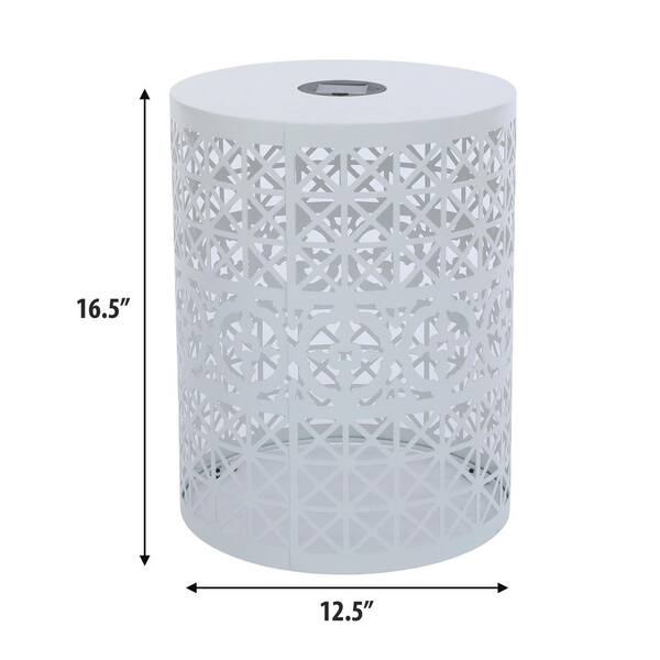 Tenleaf Cranbrook White Iron Round 16.5 in. Outdoor Accent
