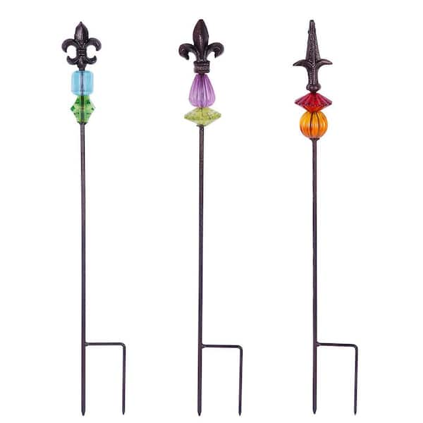 OGETFUUR 25 in. Outdoor Metal Garden Stake, Magic Wand Art Ornament Decor for Lawn, Yard and Patio (3-Pack)