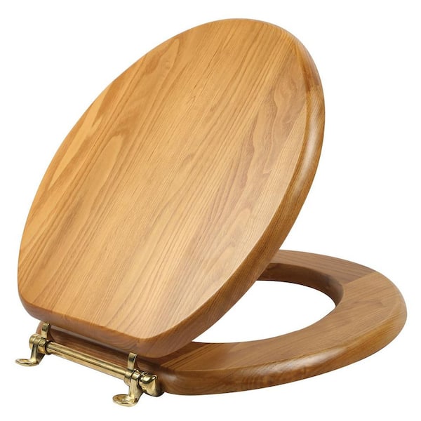 Standard Wood Toilet Seat Brass Hinge Set 