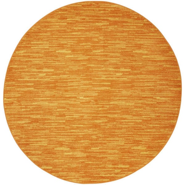 Orange 8 ft. x 8 ft. Woven Polypropylene Indoor/Outdoor Area Rug
