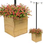 EXCELLO GLOBAL PRODUCTS Extra Large 18 in. Natural Wooden Planter