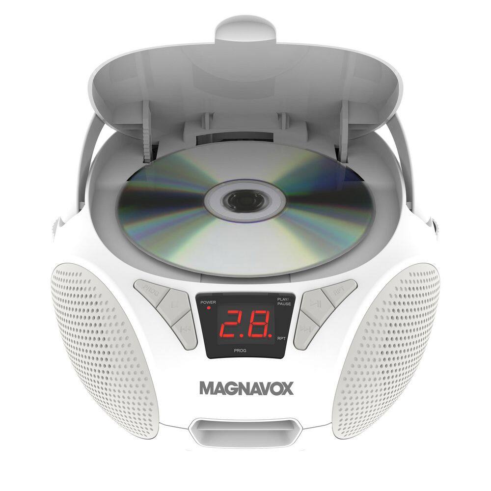 CD Cassette Boombox with FM Stereo, AUX Input, LED Display, AC/DC Power in White price history on PriceWatchPro