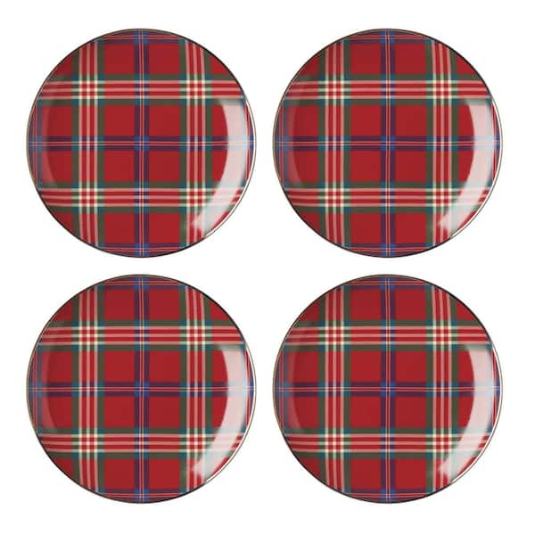 Lenox Holiday Red Tartan Red Accent Plate (Set of4)