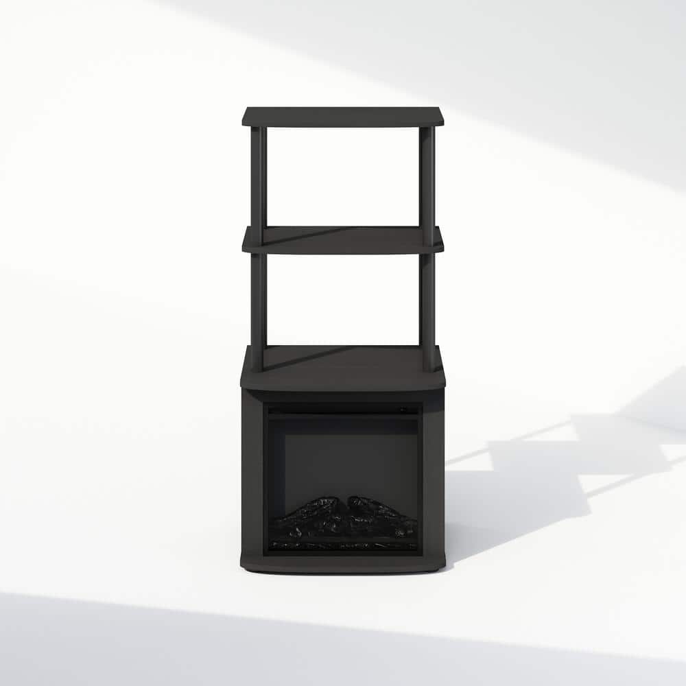 Turn-N-Tube 40.43 in. Tall Americano/Black Wood 2-Shelf Bookcase with No Heat Decorative Electric Fireplace price history on PriceWatchPro