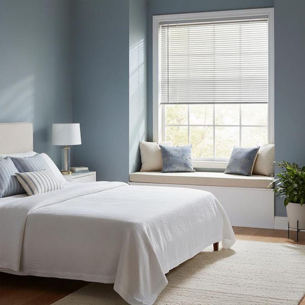 Grey Cordless Light Filtering No Drill Horizontal Window Blinds