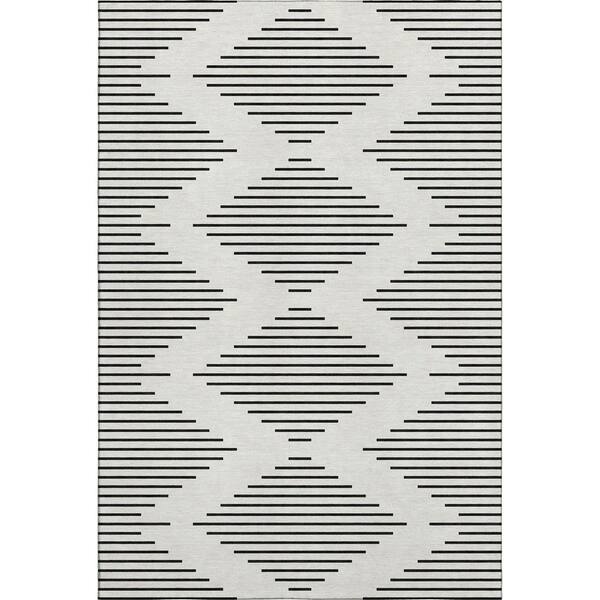 Mayfield Premium Machine Washable Abstract AMF1016 Ivory 10 ft. x 14 ft. Area Rug
