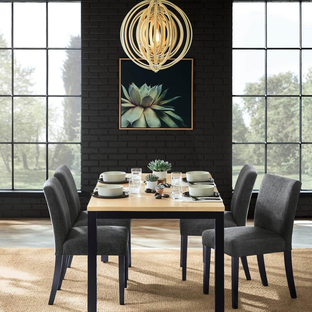 Sylvie Succulent Framed Canvas Wall Art in Natural Wood