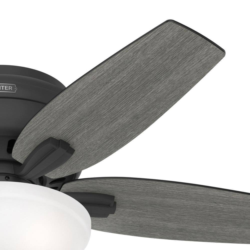 42" Matte Black Low Profile Ceiling Fan with LED Light and Remote