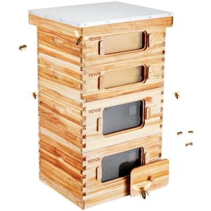 Bee Hive 40 Frame Bee Hives Starter Kit Beeswax Coated Cedar Wood 2 Deep Plus 2 Medium Bee Boxes Langstroth Beehive Kit