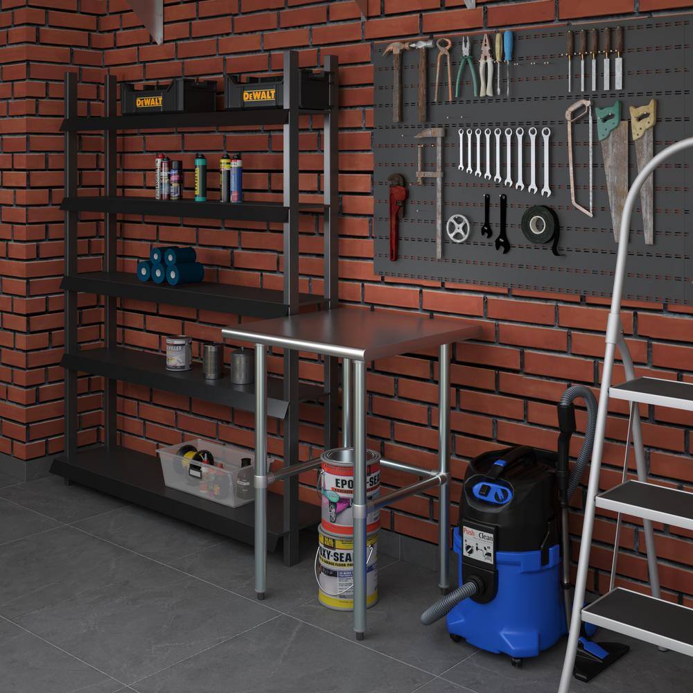 24" x 24" Stainless Steel Utility Work Table with Open Base