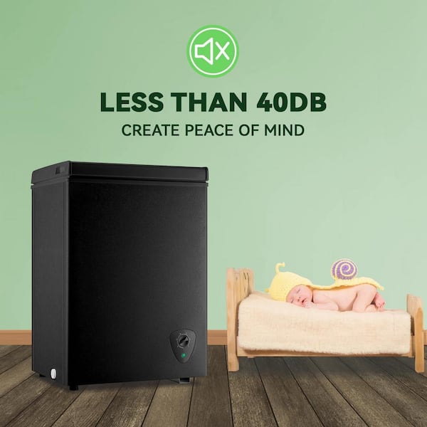 3.5 cu. ft. Manual Defrost Mini Upright Freezer in Black with Adjustable 7 Thermostat and Removable Basket