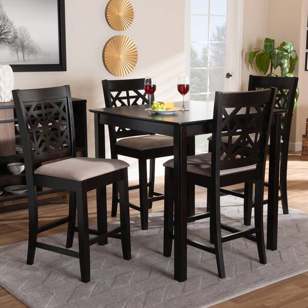 baxton studio 5 piece counter height dining set