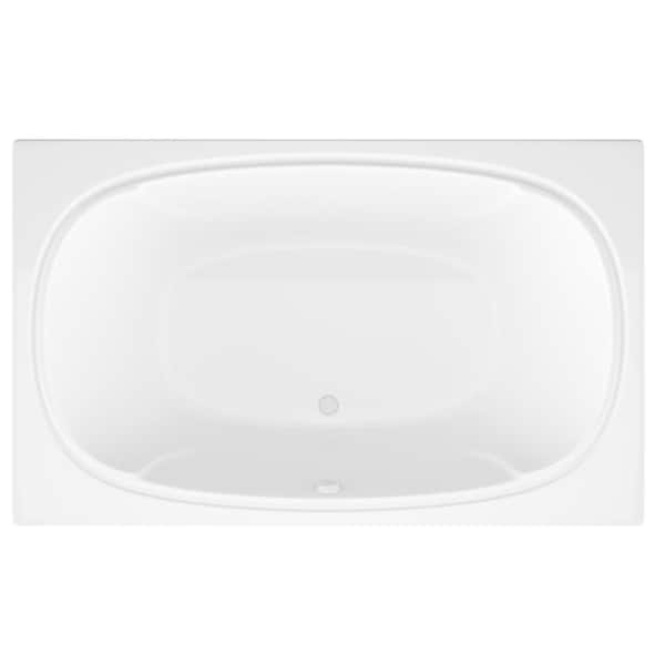 Peridot Series 78 in. x 48 in. Rectangular Soaking Bathtub with Center Drain and Marine Grade Acrylic in Glossy White