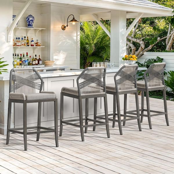 Wicker Bar Boho Bar Stools Counter Height Outdoor Bar Stools