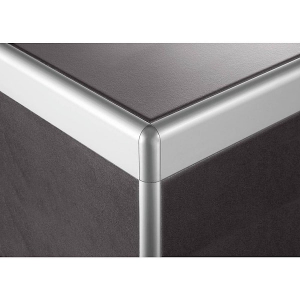 DURAL Durastep DP 11/32 in. Worktop trim Ext Crnr Aluminum Anodized Silver Molding and Transition Trim