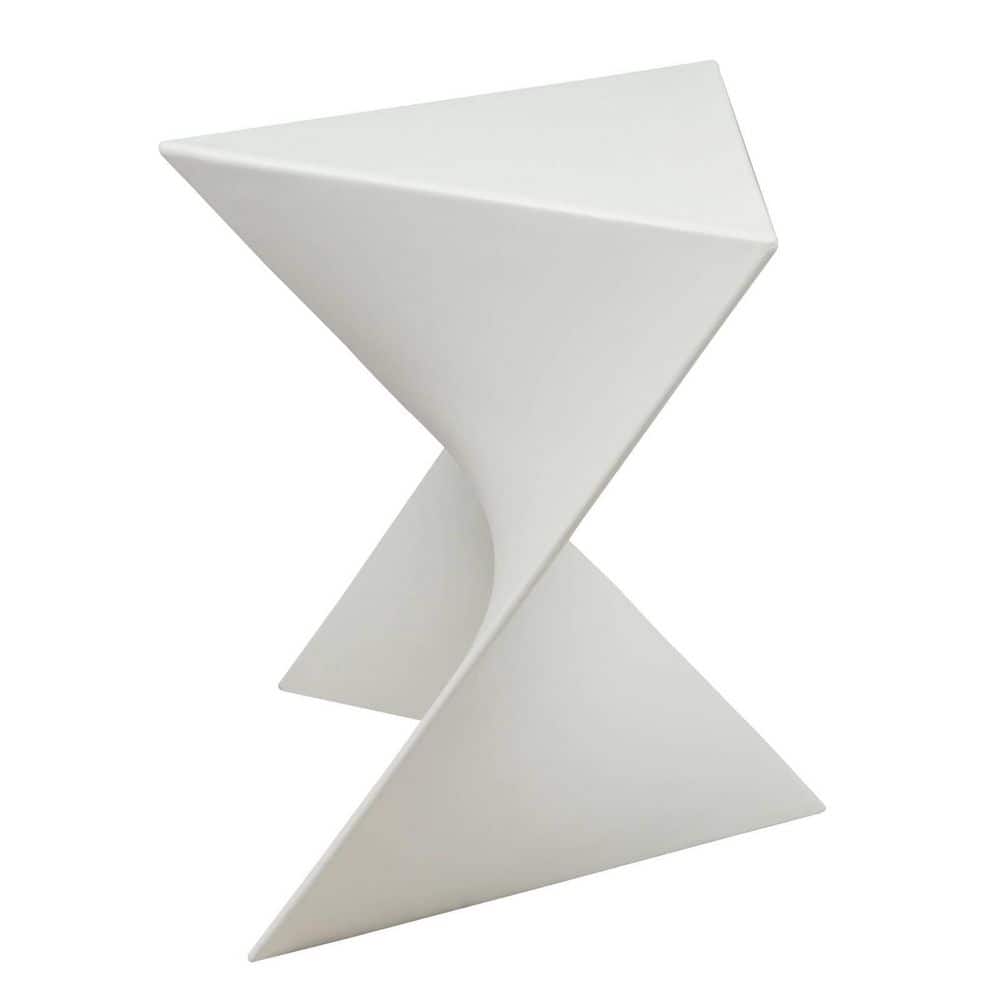 Vibrant White Polycarbonate Triangular Vanity Stool