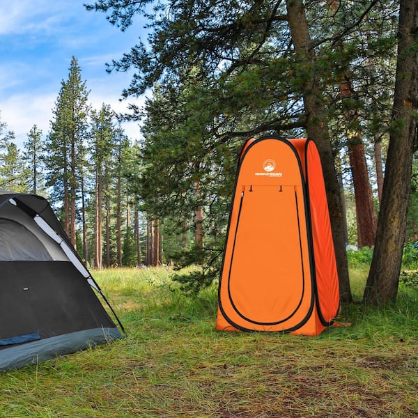 Wakeman Outdoors 3.3 ft. x 3.3 ft. Pop Up Privacy Tent, Orange 75