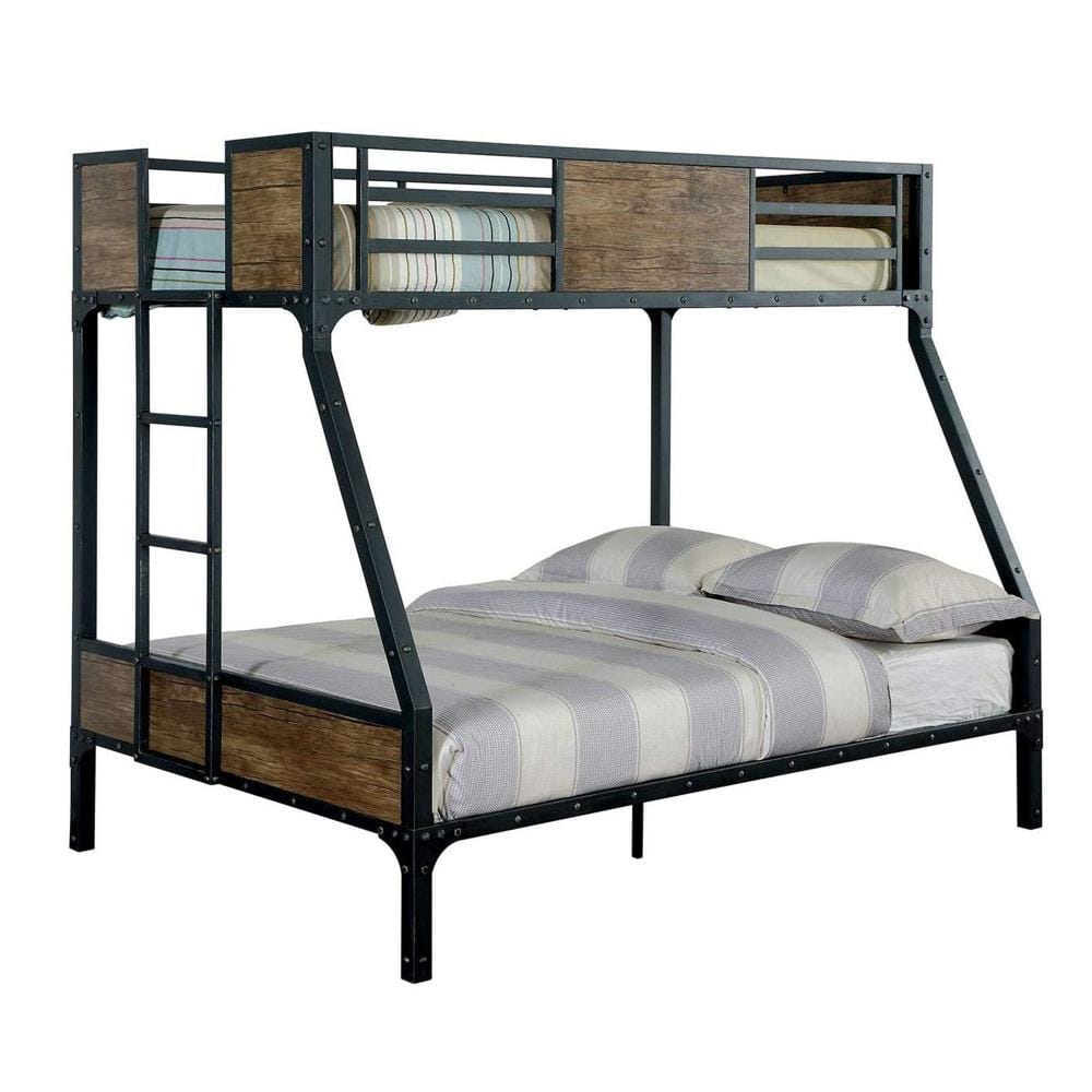 Benjara Black Full Adjustable Bunk Bed With Metal Frame BM165963 - The ...