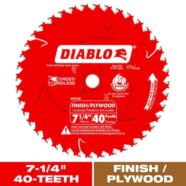 7-1/4 in. 40-Tooth Finish Circular Saw Blade Value Pack (2-Pack)