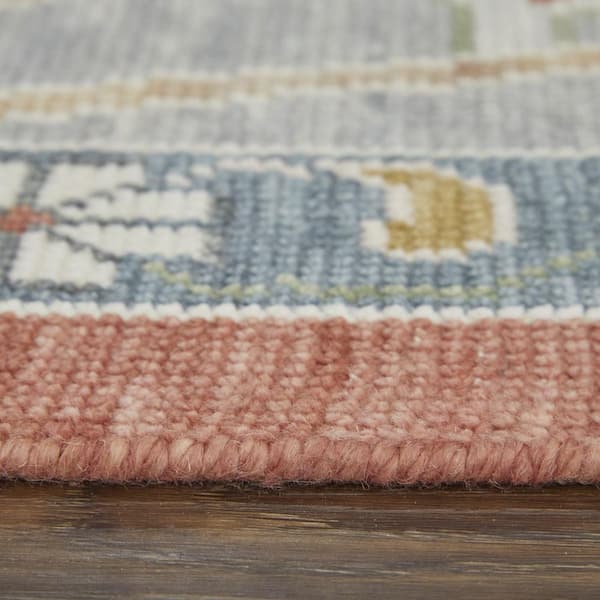 Gray, Red, Ivory Floral 8 ft. x 10 ft. Area Rug