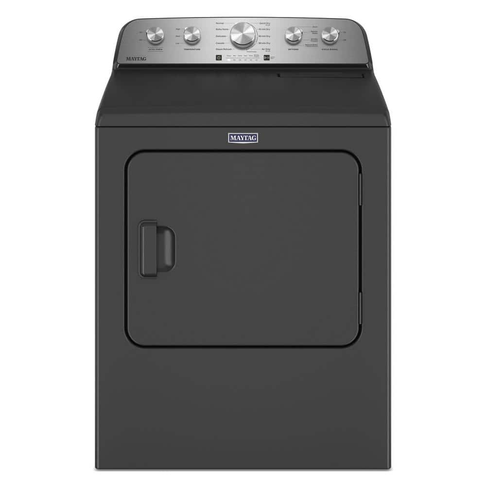 7.0 cu. ft. vented Front Load Electric Dryer in Volcano Blackwith Steam-Enhanced Cycles