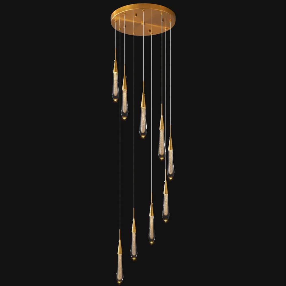 Home Lighting 45W 9 Light Gold Modern Crystal Bubble Dimmable LED Pendant Lights for Living Room (1 Fixture) price history on PriceWatchPro