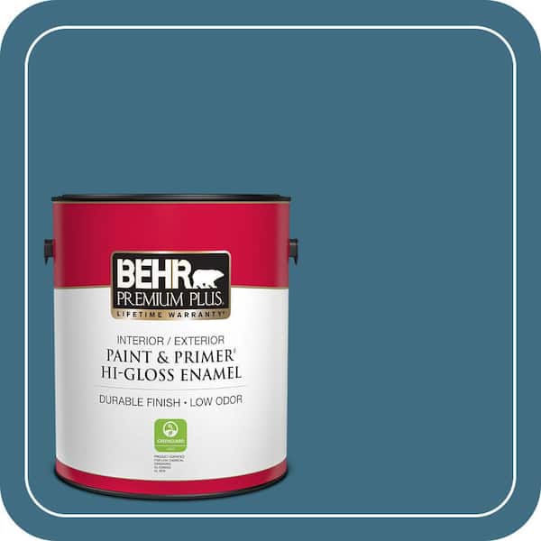 BEHR PREMIUM PLUS 1 gal. #560D-6 Seven Seas Hi-Gloss Enamel Interior/Exterior Paint & Primer