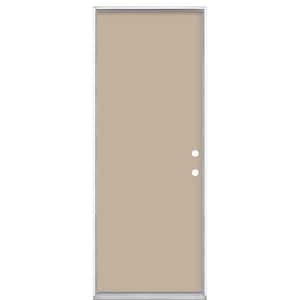 30 in. x 80 in. Flush Left Hand Inswing Canyon View Painted Steel Prehung Front Exterior Door No Brickmold