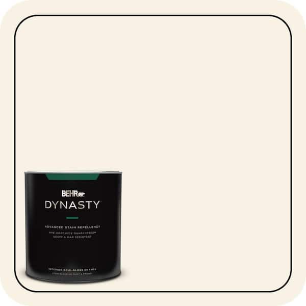 BEHR DYNASTY 1 qt. #YL-W09 Spun Cotton Semi-Gloss Enamel Interior Stain-Blocking Paint and Primer