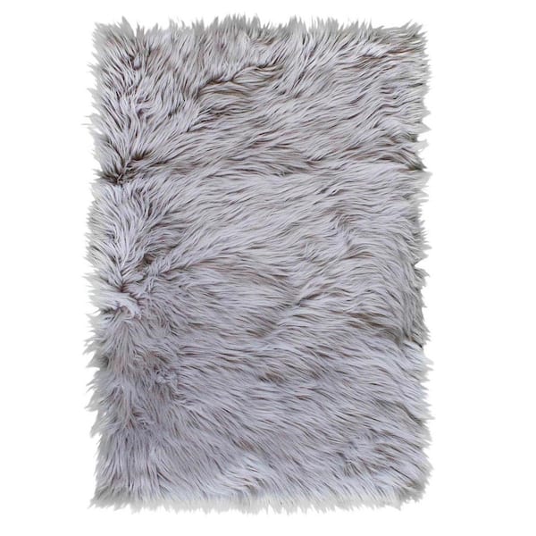 Fluffy orders grey rug 4.5 x 5