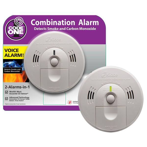 Kidde Code One Battery Operated Combination Smoke And Carbon Monoxide Detector With Ionization Sensor And Voice Alarm 21029509 The Home Depot