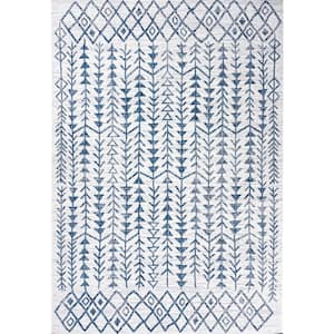 Tokay Bohemian Ivory/Blue 3 ft. x 5 ft. Geometric Indoor/Outdoor Area Rug