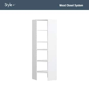 Style+ 25 in. W White Corner Wood Closet Tower