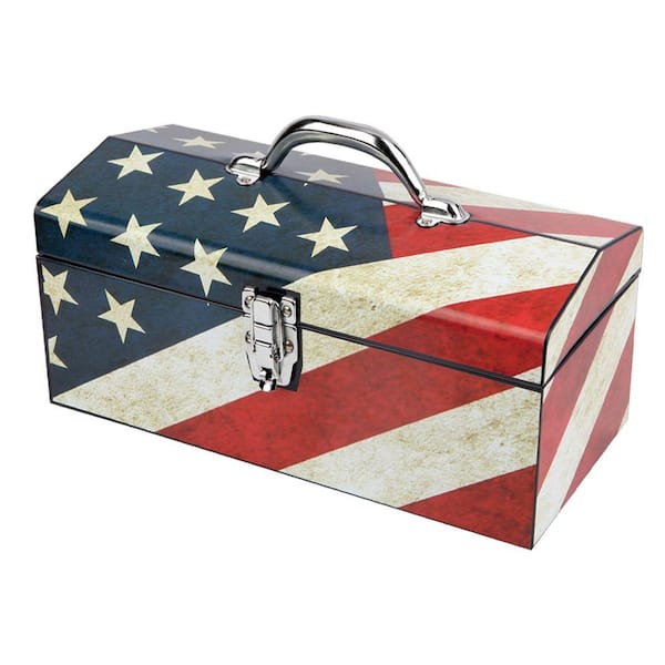 Sainty International 16 in. Old Glory Art Tool Box